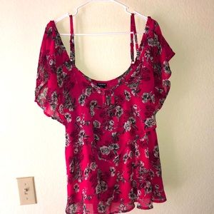 Torrid cold shoulder ruffle top